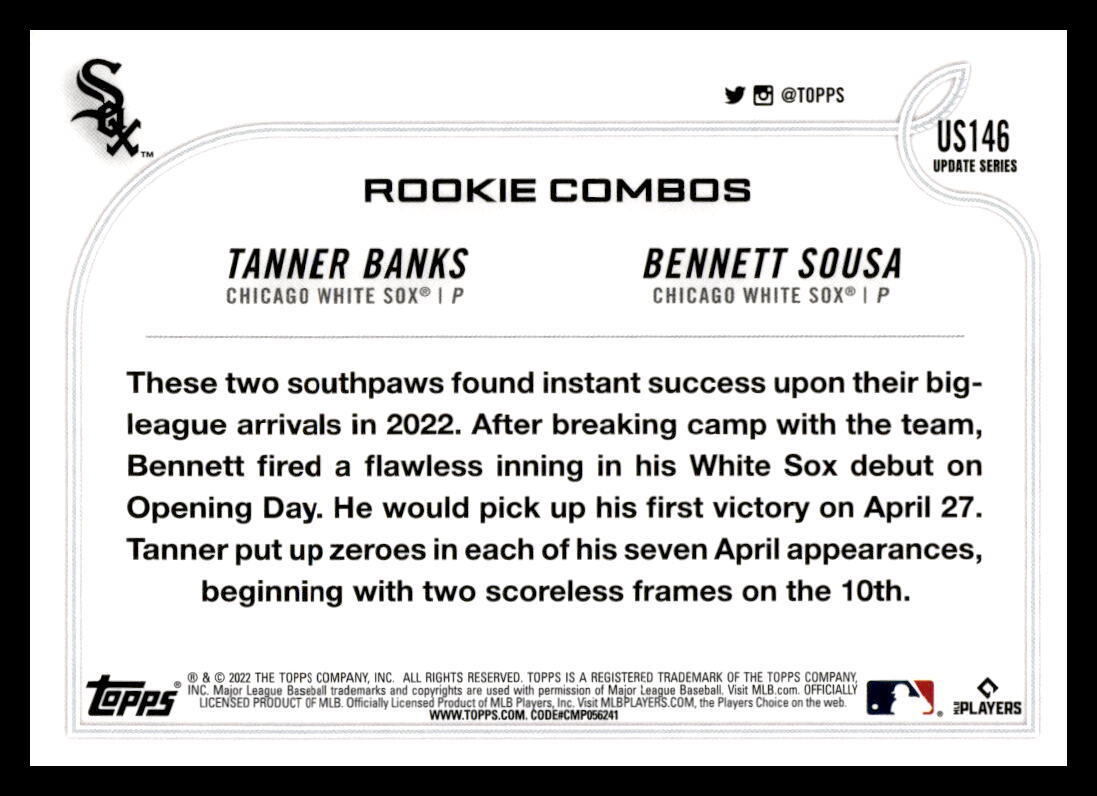 2022 Topps Update #US 146 Tanner Banks / Bennett Sousa