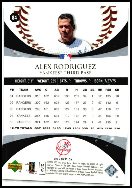 2006 Upper Deck Ovation #84 Alex Rodriguez New York Yankees