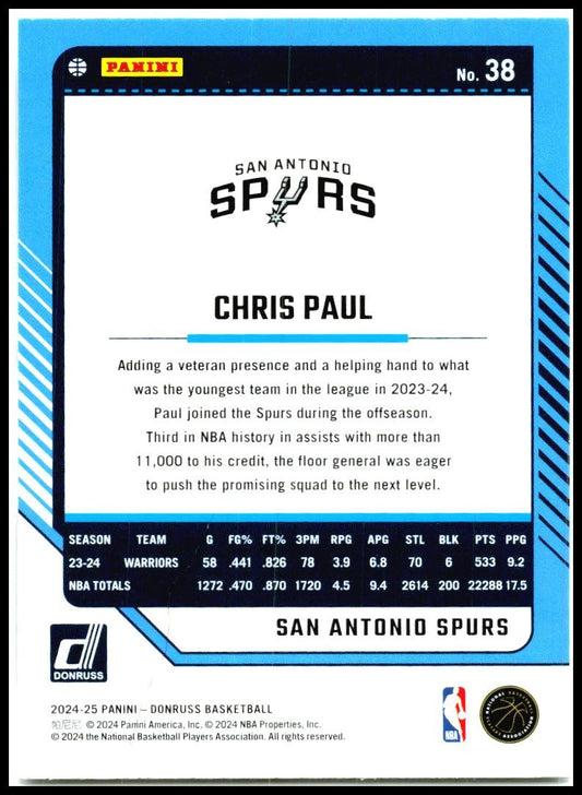 2024-25 Donruss #38 Chris Paul San Antonio Spurs