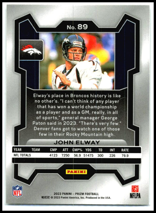 2023 Panini Prizm #89 John Elway Denver Broncos