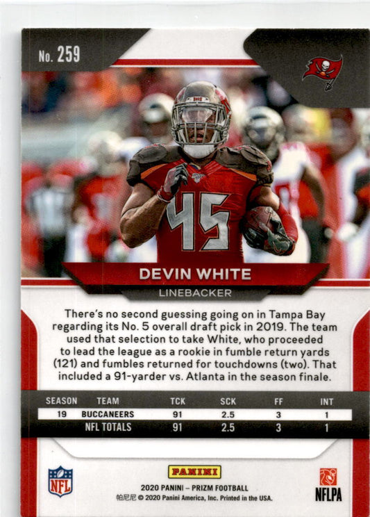 2020 Prizm #259 Devin White Tampa Bay Buccaneers