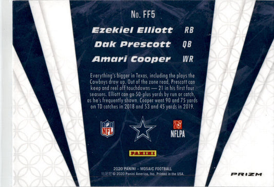 2020 Mosaic Flea Flick Prizm #FF5 Ezekiel Elliott / Amari Cooper / Dak Prescott