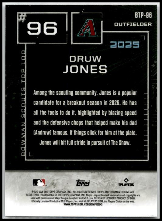 2025 Bowman Scouts' Top 100 #BTP-96 Druw Jones