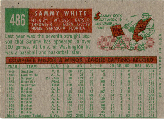 1959 Topps #486 Sammy White Boston Red Sox