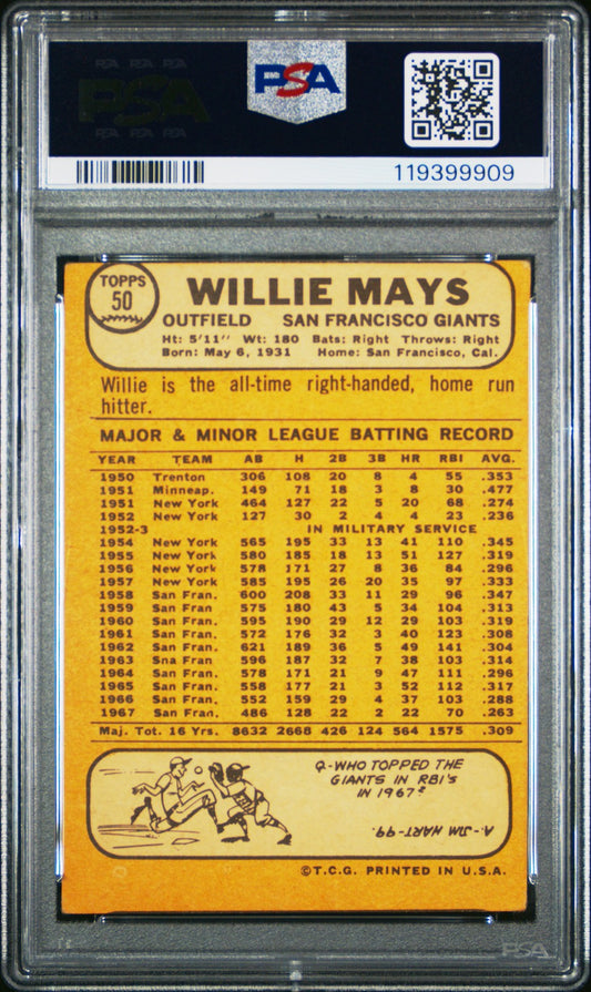1968 Topps #50 Willie Mays