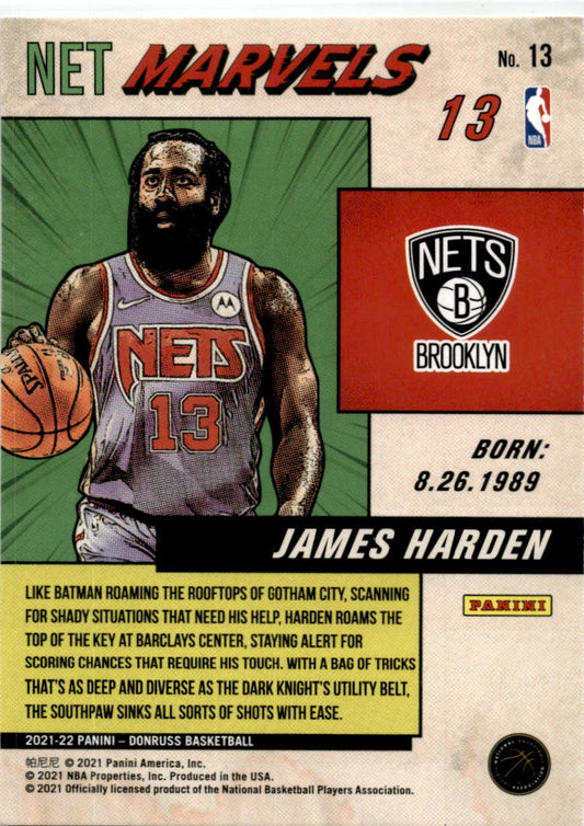 2021-22 Donruss Net Marvels Press Proof #13 James Harden Brooklyn Nets