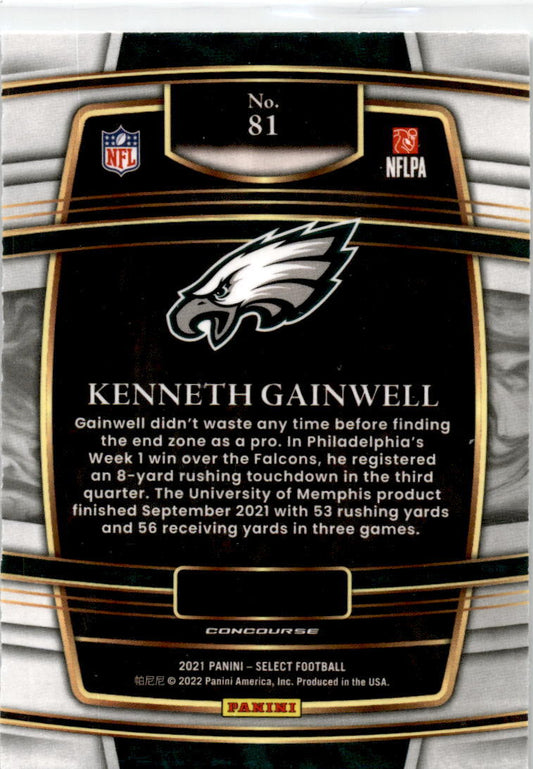2021 Panini Select #81 Kenneth Gainwell Rookie Philadelphia Eagles