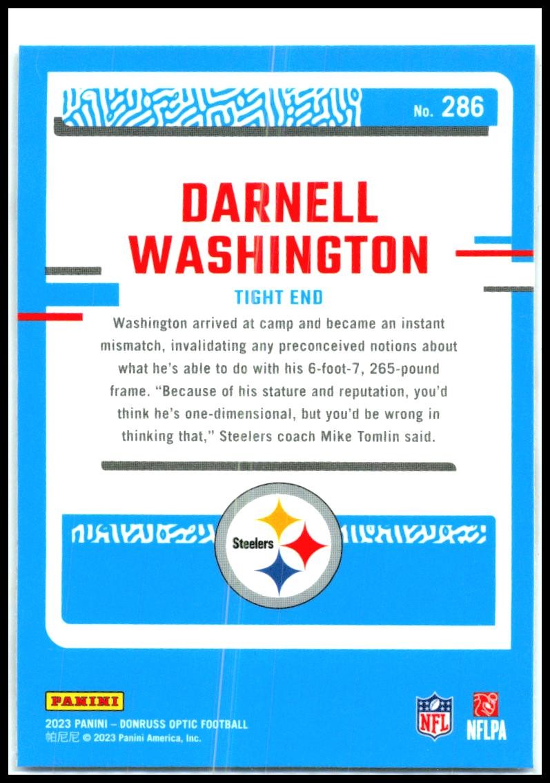 2023 Donruss Optic #286 Darnell Washington Rookie Pittsburgh Steelers