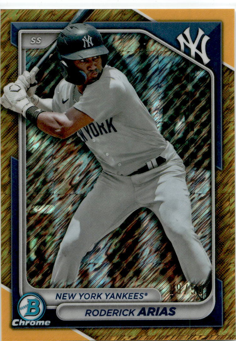 2024 Bowman Chrome Gold Shimmer #BCP-100 Roderick Arias New York Yankees