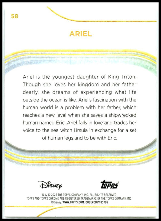 2025 Topps Chrome Disney #58 Ariel
