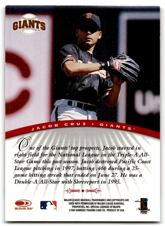 1997 Donruss Signature Autographs Jacob Cruz Auto San Francisco Giants #NNO