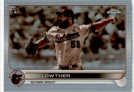 2022 Topps Chrome Sepia #133 Zac Lowther Rookie Baltimore Orioles