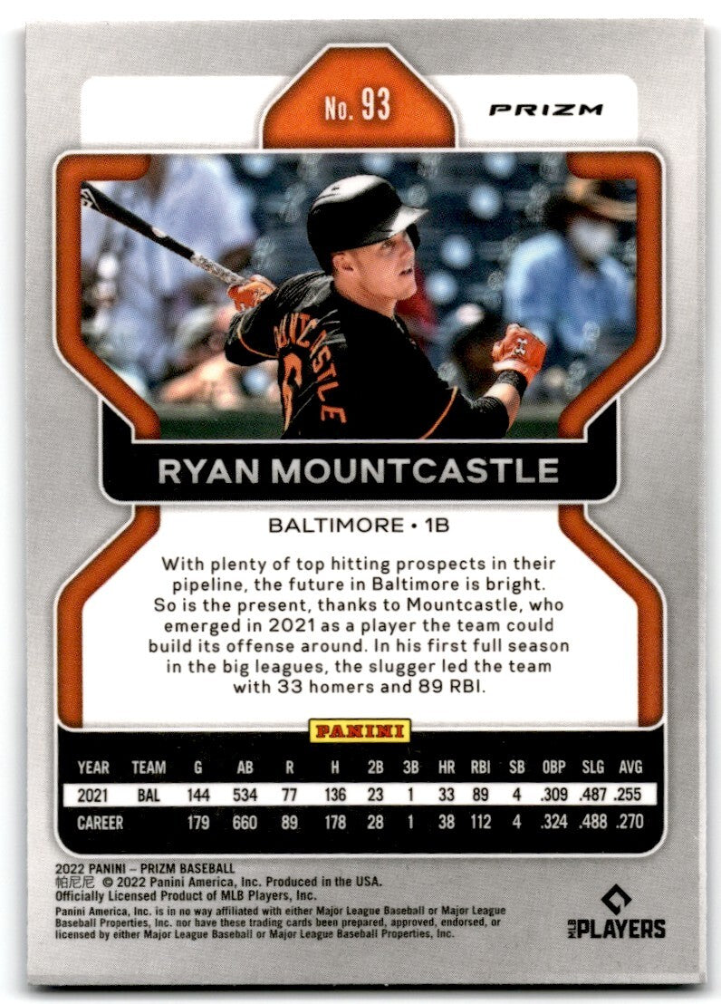 2022 Panini Prizm Red/White/Blue Ryan Mountcastle Baltimore Orioles #93