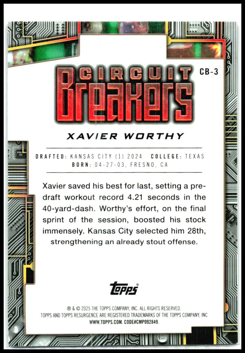 2024 Topps Resurgence Circuit Breakers #CB-3 Xavier Worthy Kansas City Chiefs