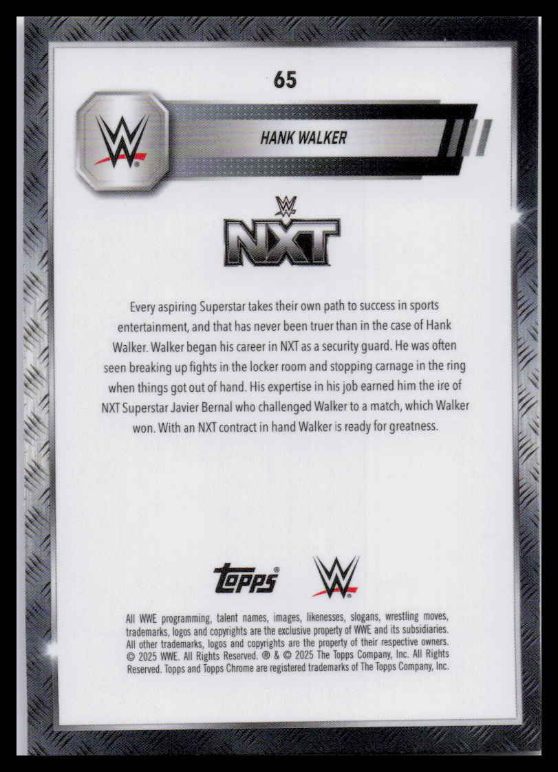 2024 Topps Chrome WWE #65 Hank Walker