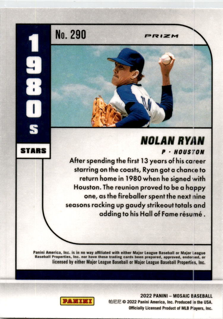2022 Panini Mosaic Blue Camo Mosaic #290 Nolan Ryan Houston Astros