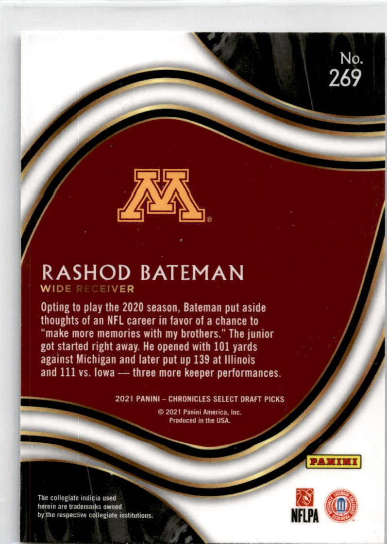 2021 Panini Chronicles Draft Picks #269 Rashod Bateman Baltimore Ravens