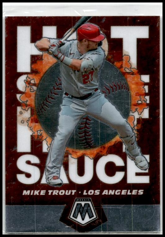 2021 Panini Mosaic Hot Sauce #HS1 Mike Trout Los Angeles Angels