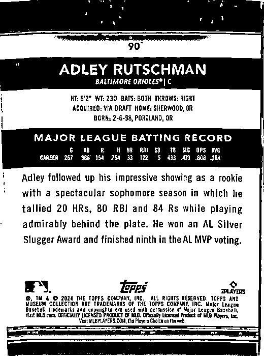 2024 Topps Museum Collection #90 Adley Rutschman Baltimore Orioles