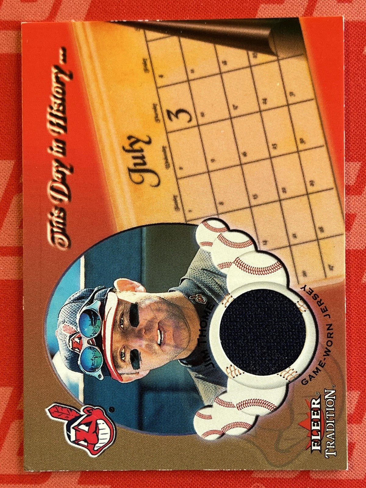 2002 Fleer Tradition Update This Day In History Game Used #NNO Jim Thome Indians
