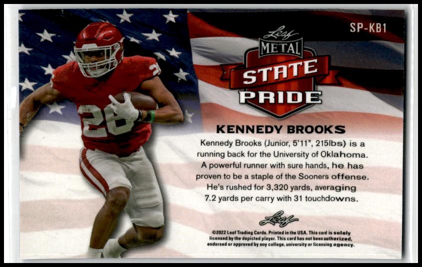 2022 Leaf Metal Draft Blue Mojo #SP-KB1 Kennedy Brooks Eagles