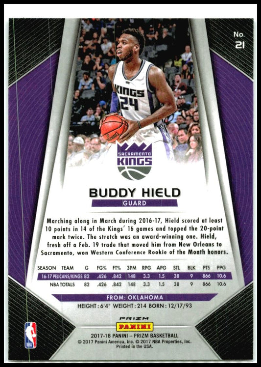 2017-18 Panini Prizm Prizms Silver #21 Buddy Hield Sacramento Kings