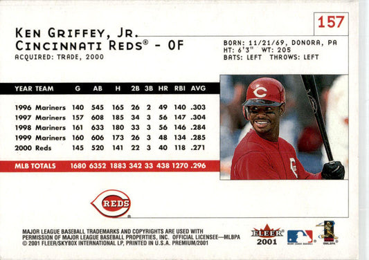 2001 Fleer Premium #157 Ken Griffey, Jr. Cincinnati Reds