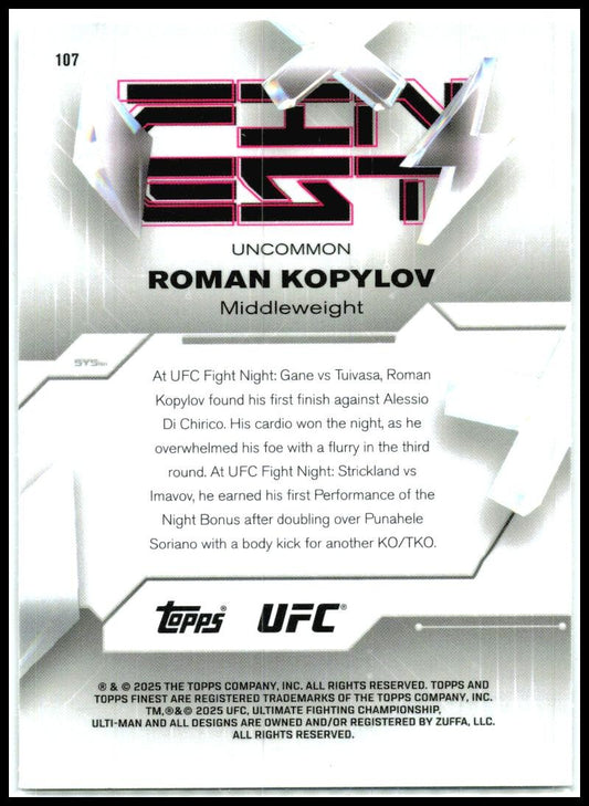 2025 Topps Finest UFC Uncommon #107 Roman Kopylov