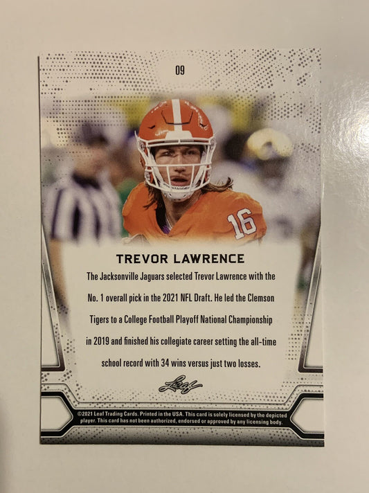 Trevor Lawrence 2021 LEAF Multi-Sport Rookie Card #9 Jaguars