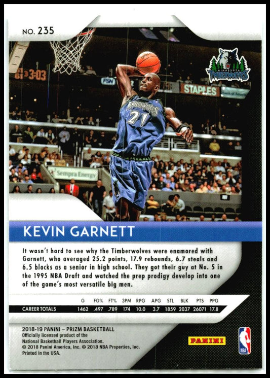 2018-19 Panini Prizm #235 Kevin Garnett Minnesota Timberwolves