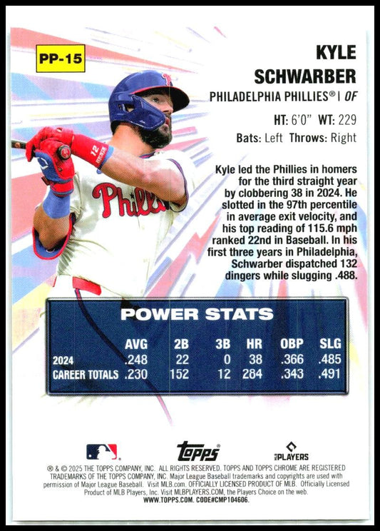 2025 Topps Chrome Power Playrers #PP-15 Kyle Schwarber
