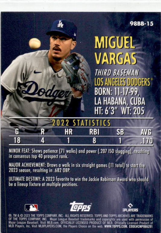 2023 Topps Archives #98BB-15 Miguel Vargas Dodgers
