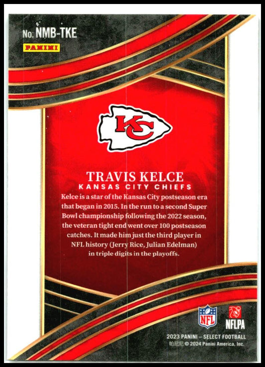 2023 Panini Select Numbers #NMB-TKE Travis Kelce Kansas City Chiefs