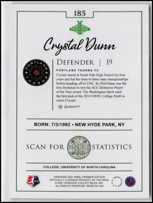 2021 Parkside NWSL Premier Edition #185 Crystal Dunn