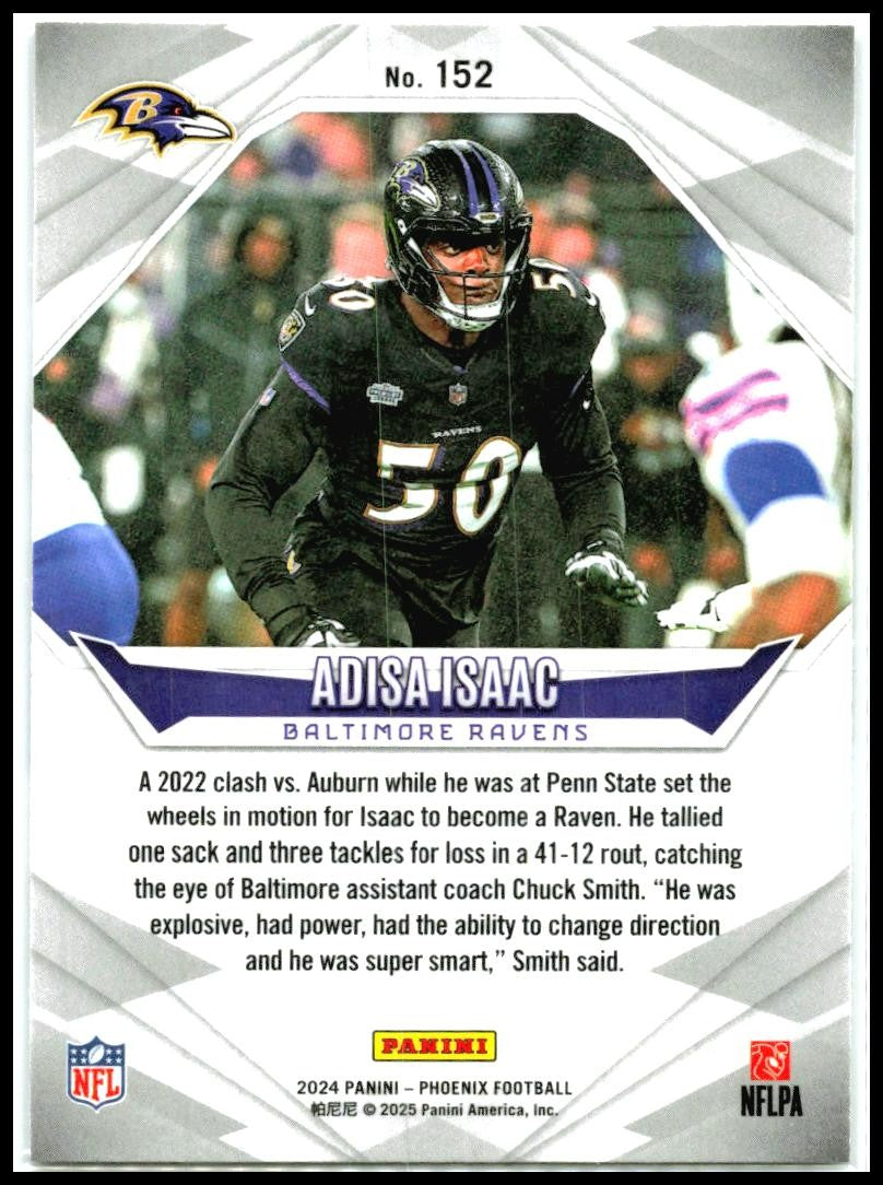 2024 Panini Phoenix #152 Adisa Isaac Rookie Baltimore Ravens
