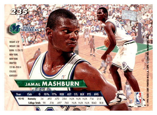 1993 Ultra #235 Jamal Mashburn