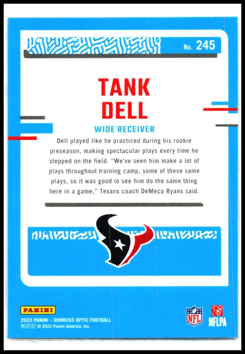 2023 Donruss Optic #245 Tank Dell Rookie Houston Texans