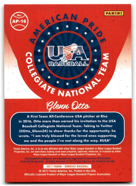 2017 Donruss American Pride Glenn Otto 750/999 USA #AP-16