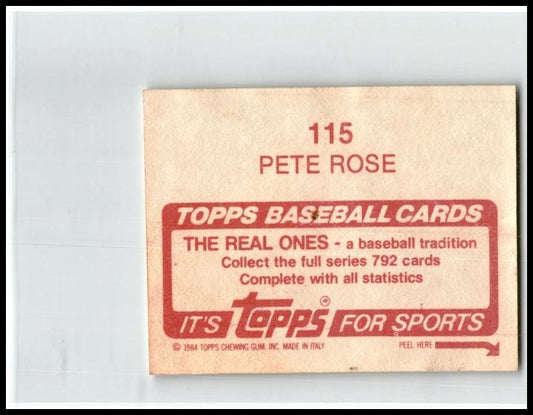 1984 Topps Stickers #115 Pete Rose Philadelphia Phillies