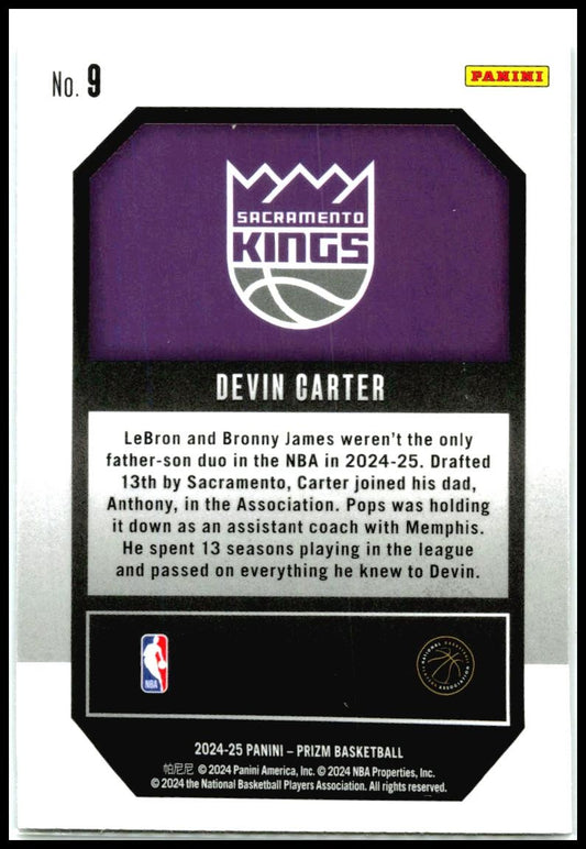2024-25 Panini Prizm Emergent #9 Devin Carter Sacramento Kings