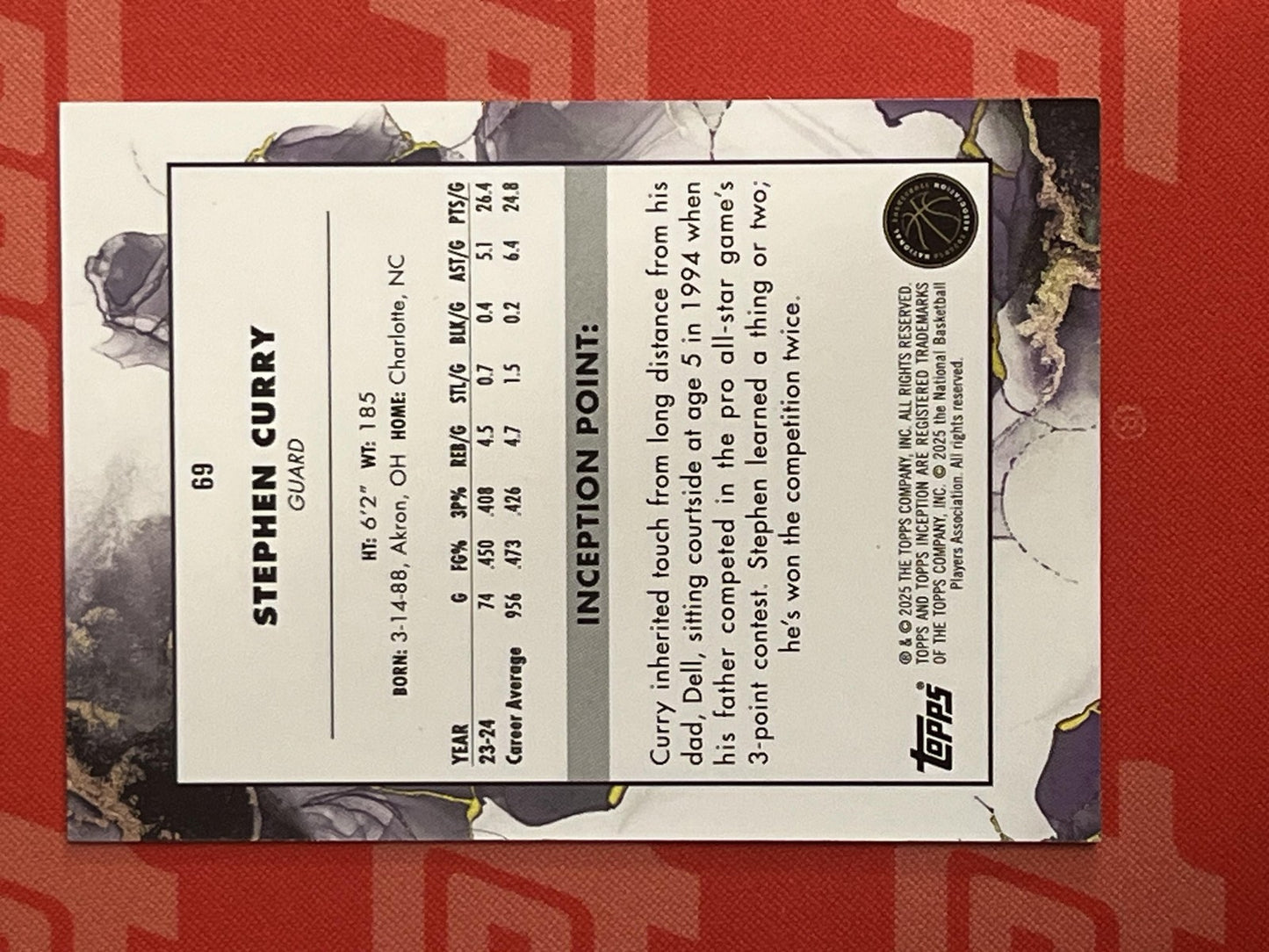 2024-25 Topps Inception #69 Stephen Curry Golden State Warriors