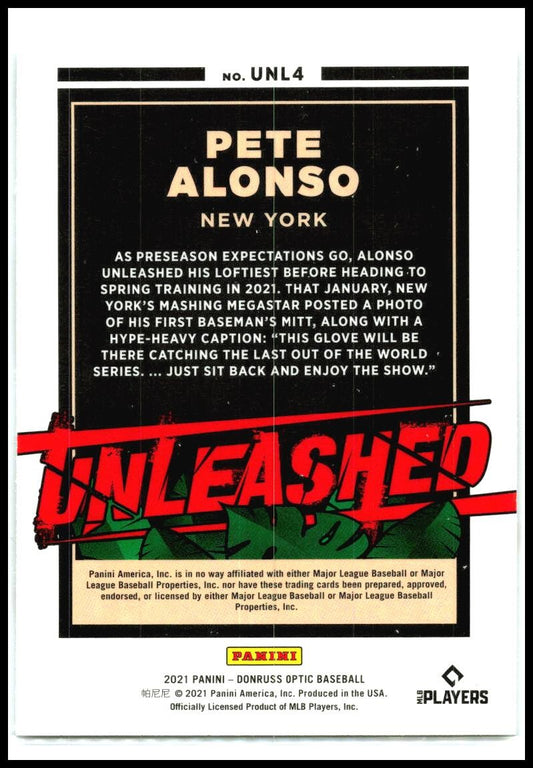 2021 Donruss Optic Unleashed #UNL4 Pete Alonso New York Mets