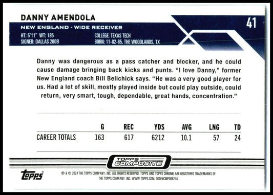 2023 Topps Composite #41 Danny Amendola New England Patriots