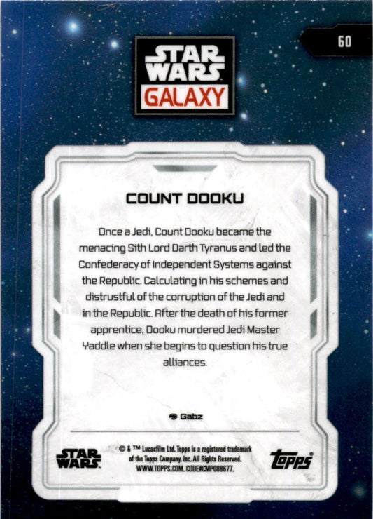2024 Topps Star Wars Glaxay Mini Diamond Refractor 60 Count Dooku