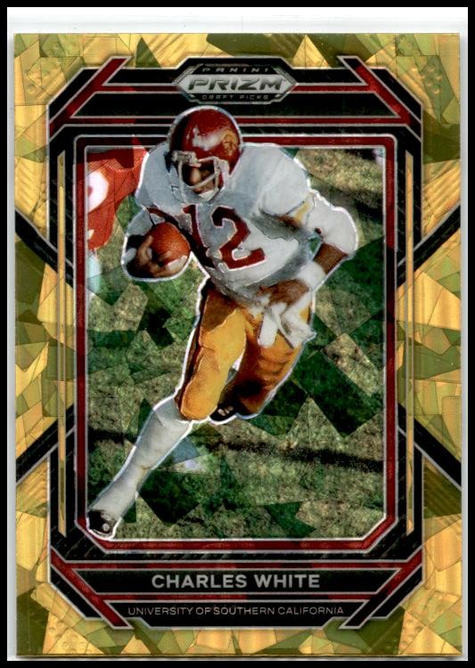 2023 Panini Prizm Draft Picks Prizms Gold Ice #14 Charles White USC Trojans