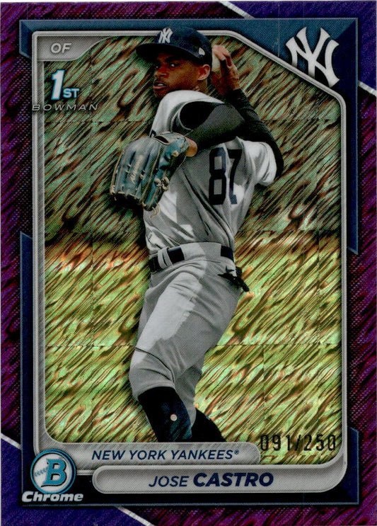 2024 Bowman Chrome Chrome Prospects Purple Refractor #BCP-175 Jose Castro /250