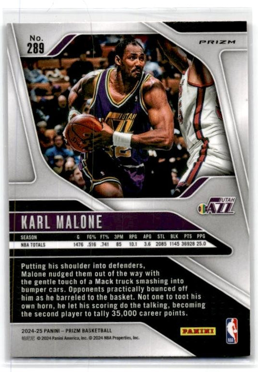2024-25 Panini Prizm Prizms Pink Ice #289 Karl Malone Utah Jazz