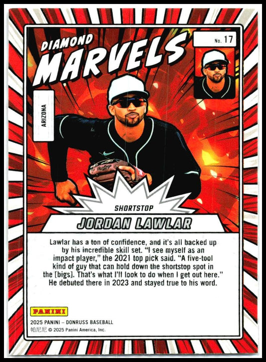 2025 Donruss Diamond Marvels #17 Jordan Lawlar Arizona Diamondbacks
