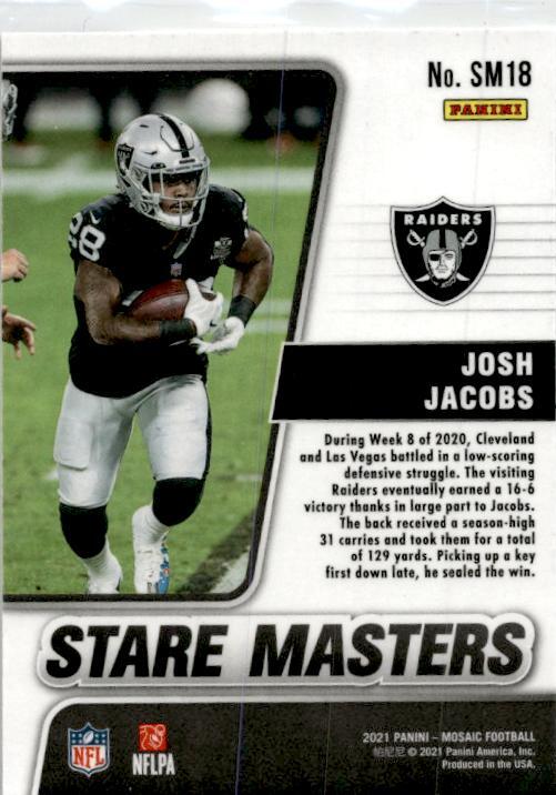 2021 Panini Mosaic Stare Masters #SM18 Josh Jacobs Las Vegas Raiders