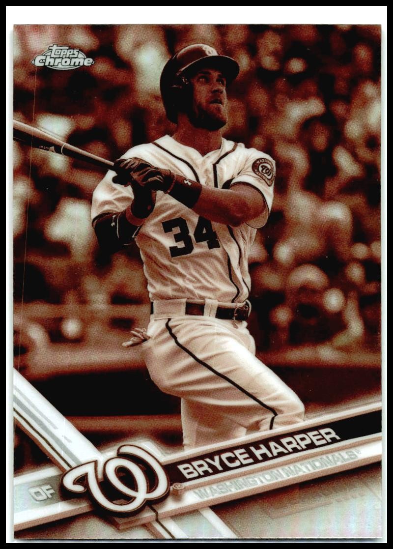 2017 Topps Chrome Sepia #48 Bryce Harper Washington Nationals